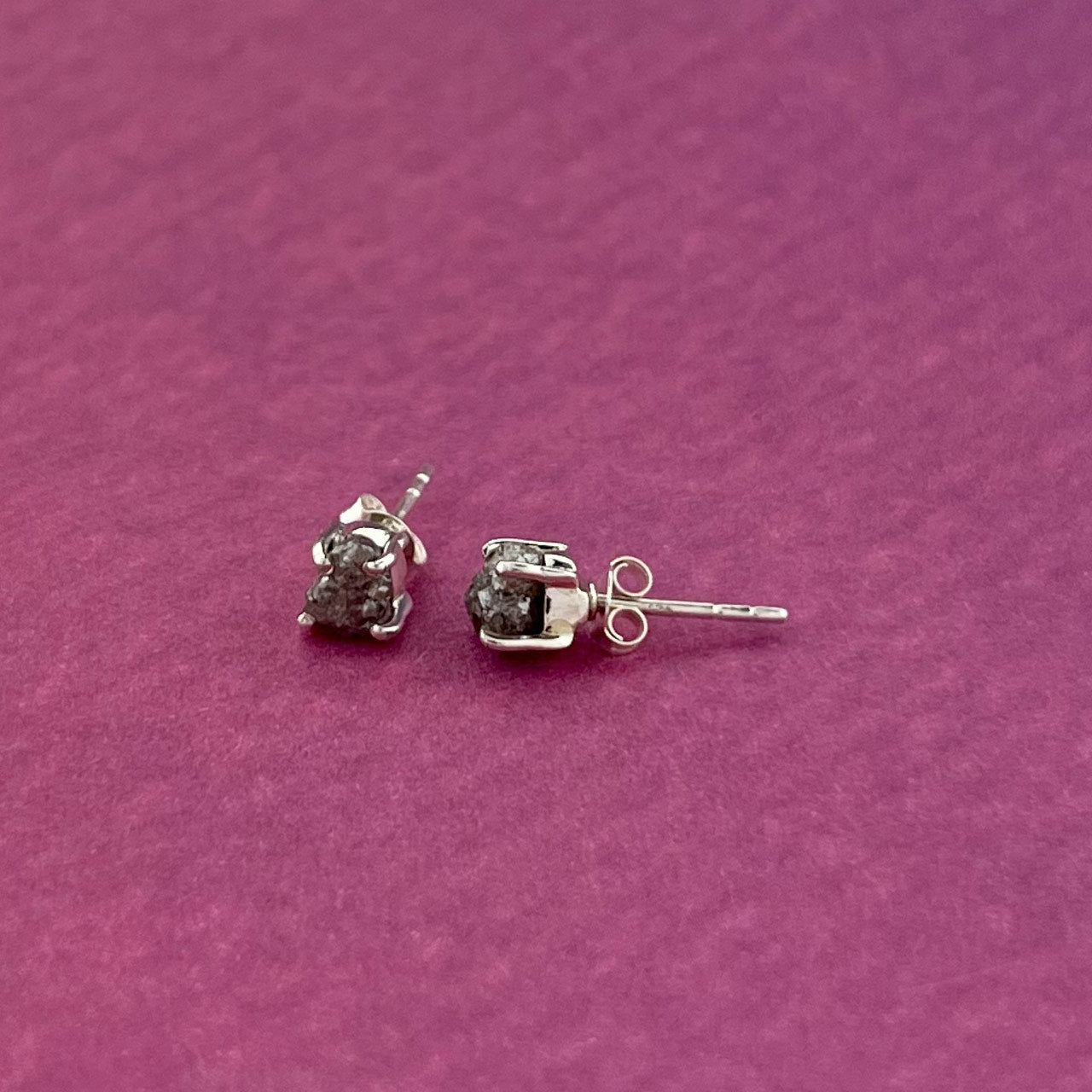 BLACK DIAMOND STUD STERLING SILVER