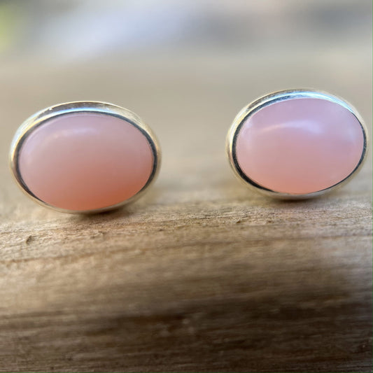 PINK OPAL STERLING SILVER STUD