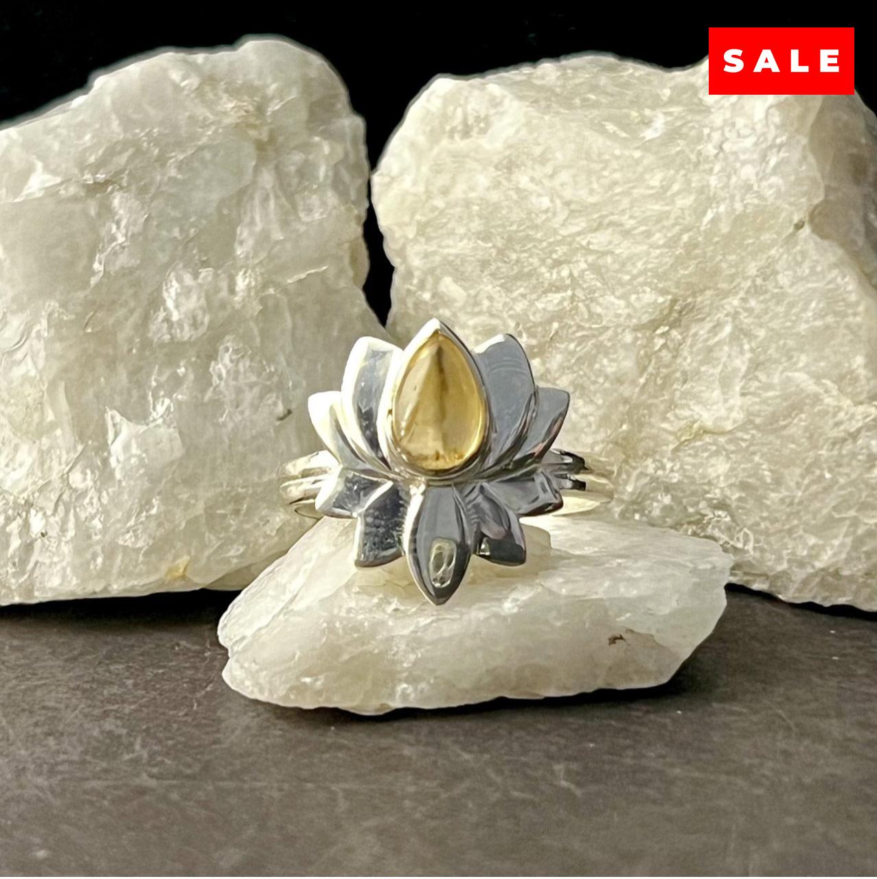 Citrine Ring Lotus 2 (50% Off Online Only)