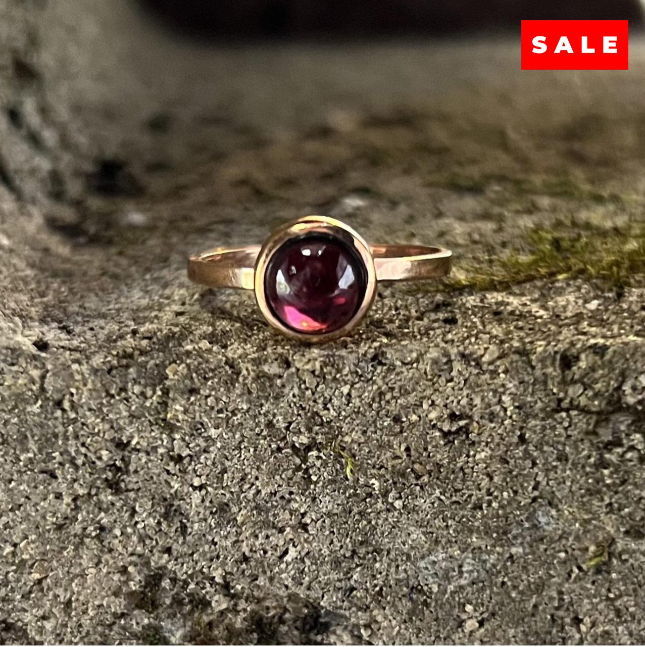 GARNET RING ROSE GOLD (50% Off Online Only)