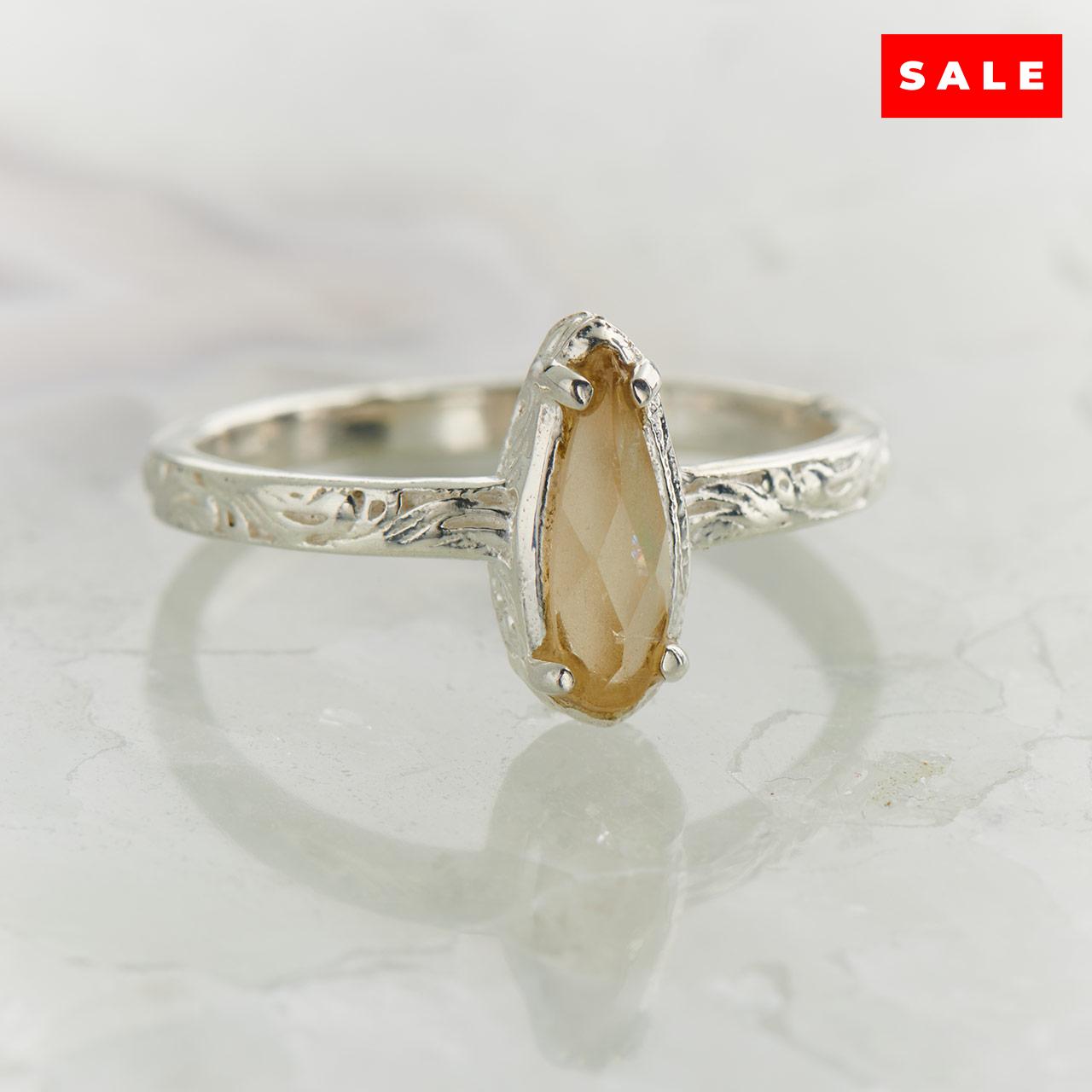 CITRINE CHECKER FILIGREE RING (50% Off Online Only)