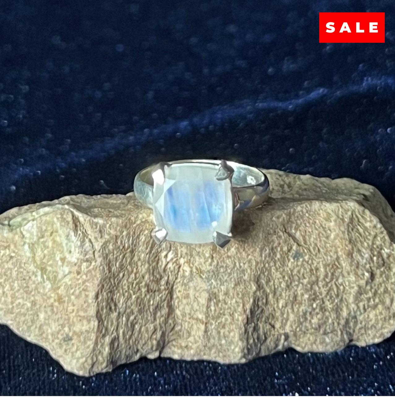 MOONSTONE SHIELD STERLING SILVER RING (50% Off Online Only)