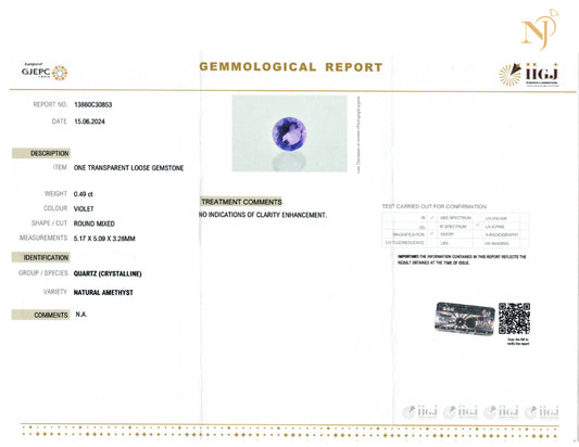 AMETHYST STONE CERTIFICATION