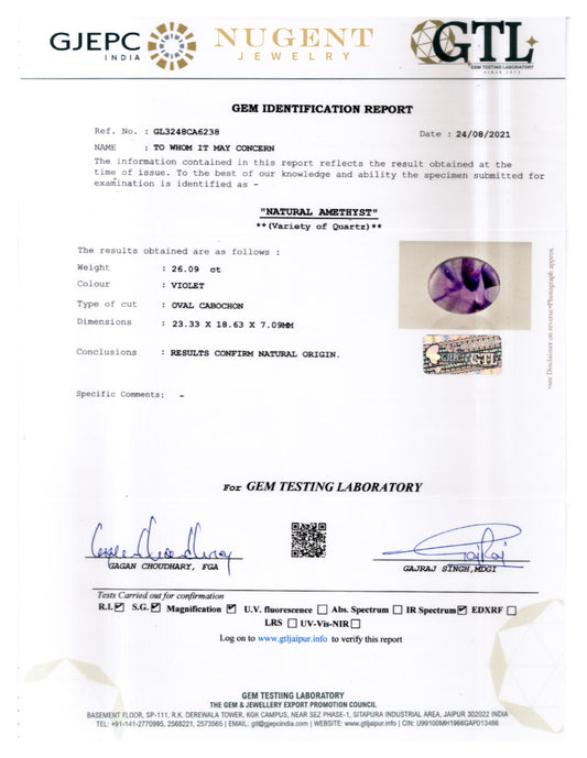 AMETHYST STAR STONE CERTIFICATION