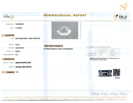 HERKIMER DIAMOND STONE CERTIFICATION