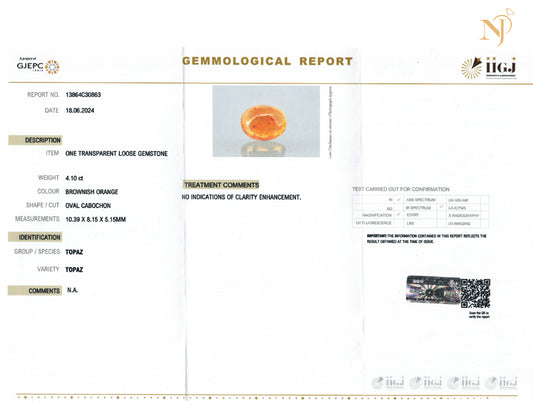 IMPERIAL TOPAZ STONE CERTIFICATION