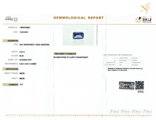 IOLITE STONE CERTIFICATION