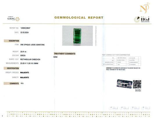 MALACHITE STONE CERTIFICATION