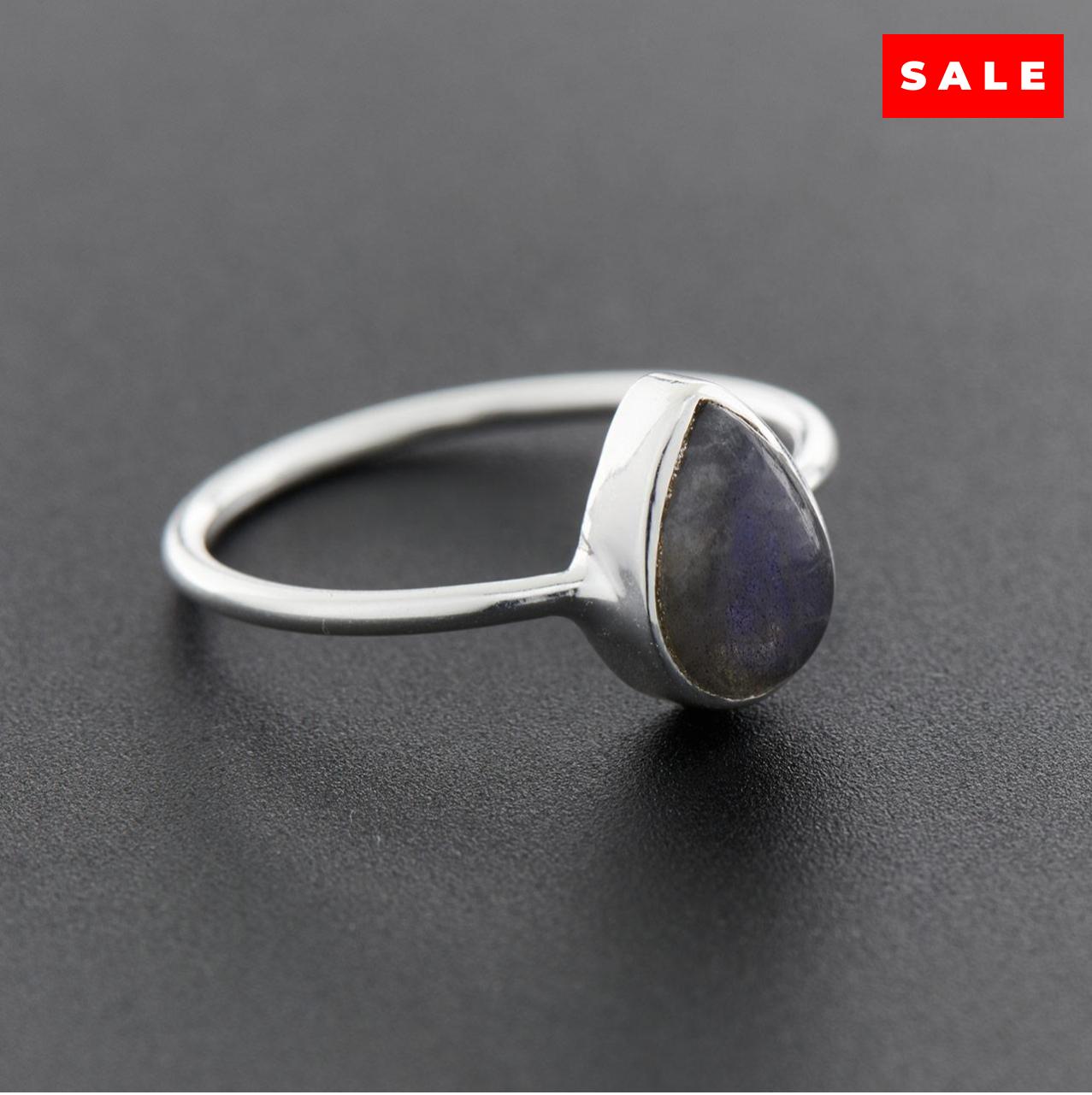 Labradorite Teardrop Sterling Silver Ring (30% OFF ONLINE ONLY)