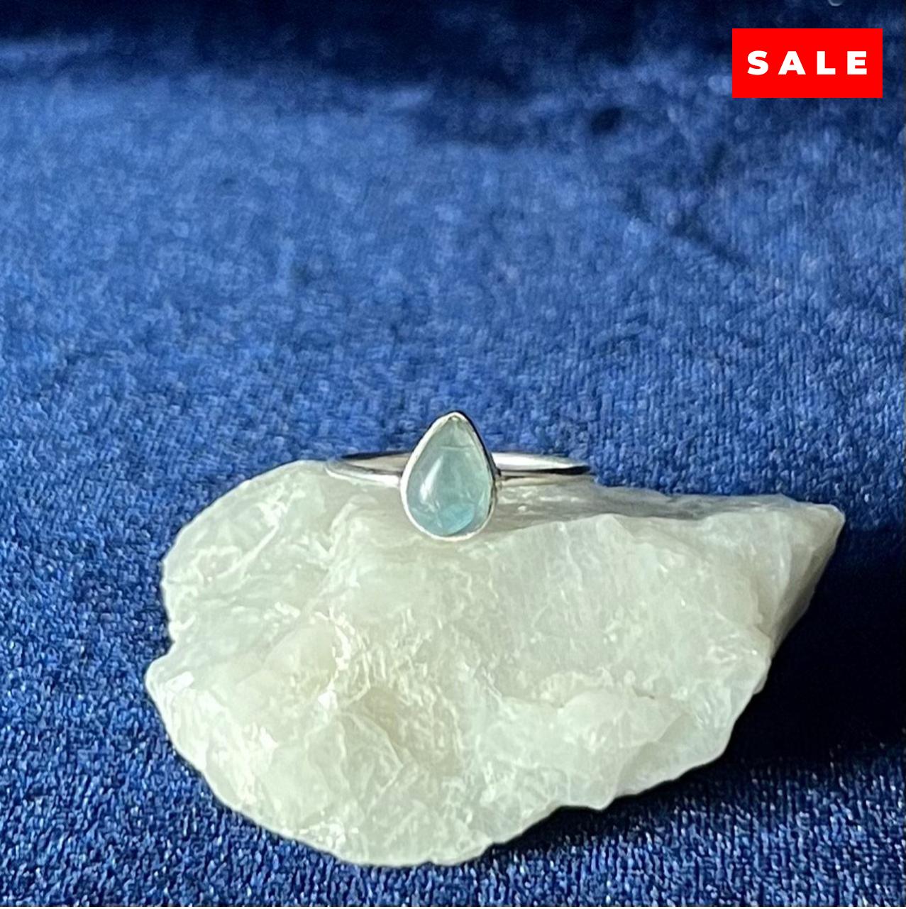 APATITE RING STERLING SILVER TEARDROP (30% OFF ONLINE ONLY)