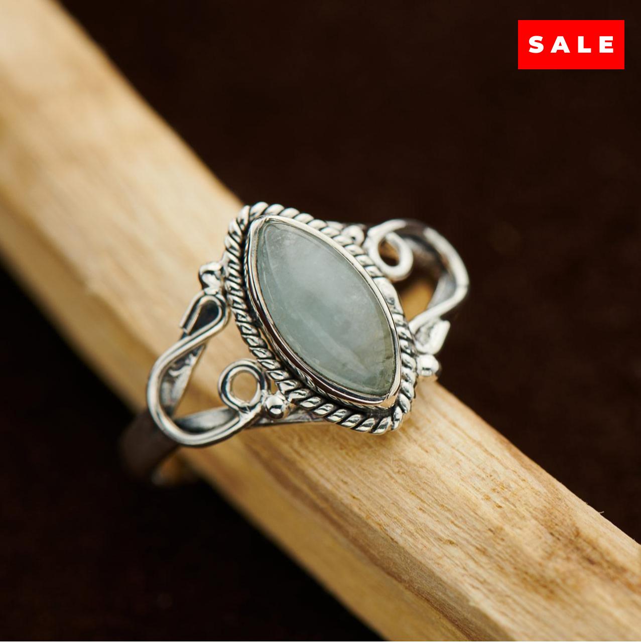 AQUAMARINE HORSESHOE RING (25% OFF Online Only