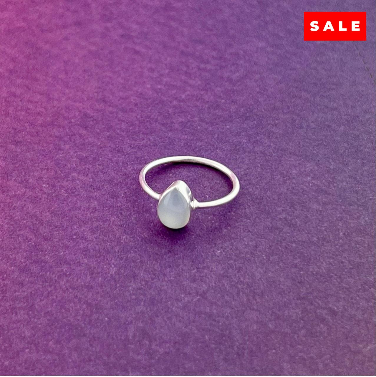 Aqua Onyx Teardrop Sterling Silver Ring (30% OFF ONLINE ONLY)