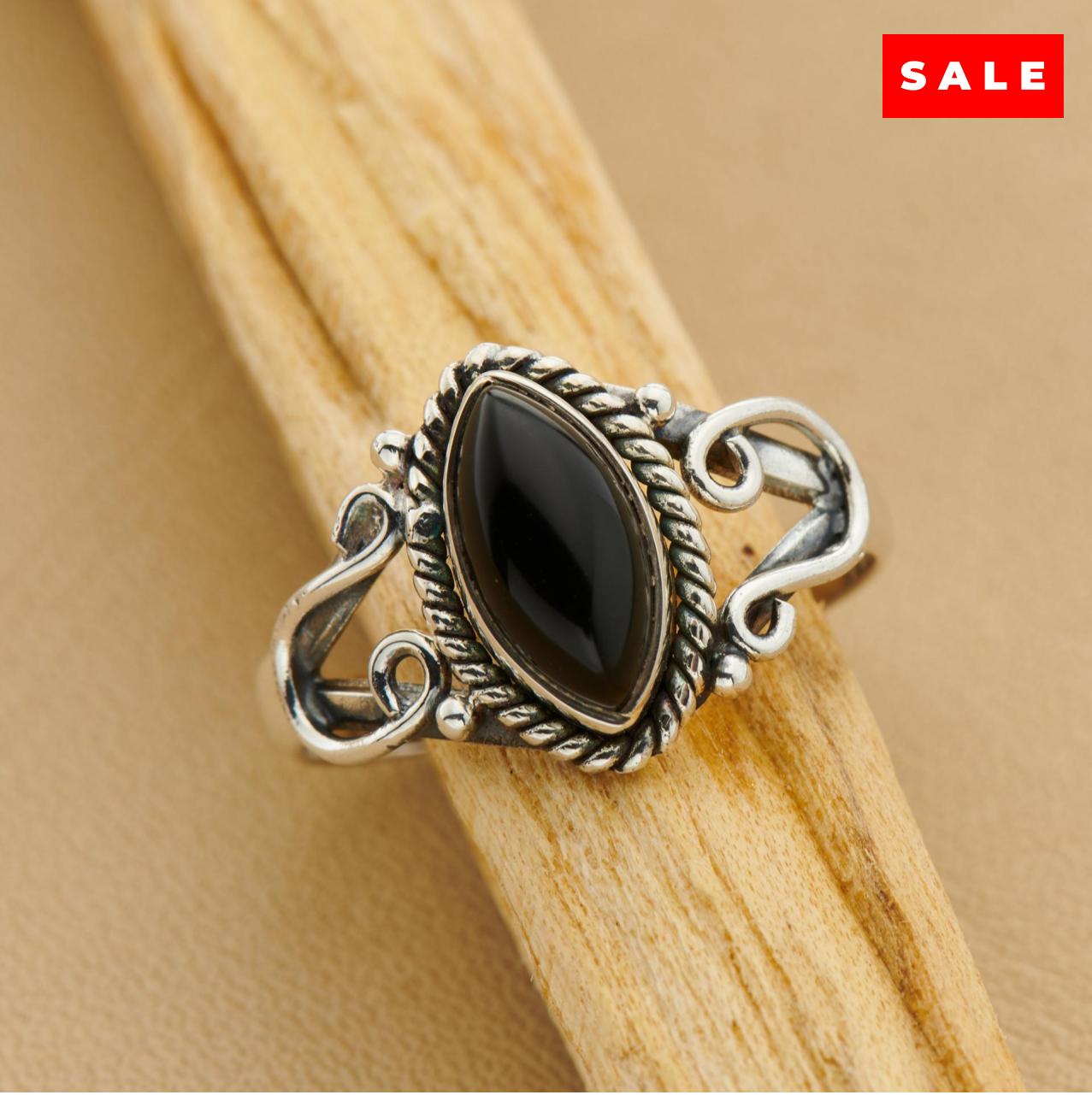 BLACK ONYX HORSESHOE RING (25% OFF Online Only)