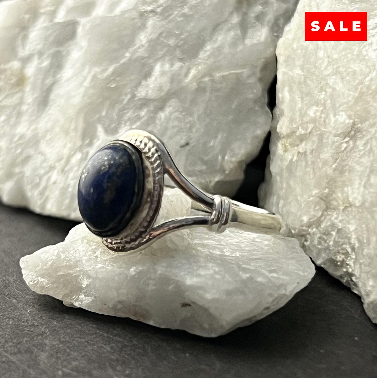 LAPIS LAZULI RING V-BAND W/KNOT (30% OFF ONLINE ONLY)