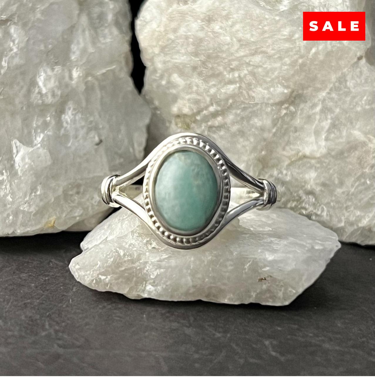 AMAZONITE RING V-BAND W/KNOT (30% OFF ONLINE ONLY)