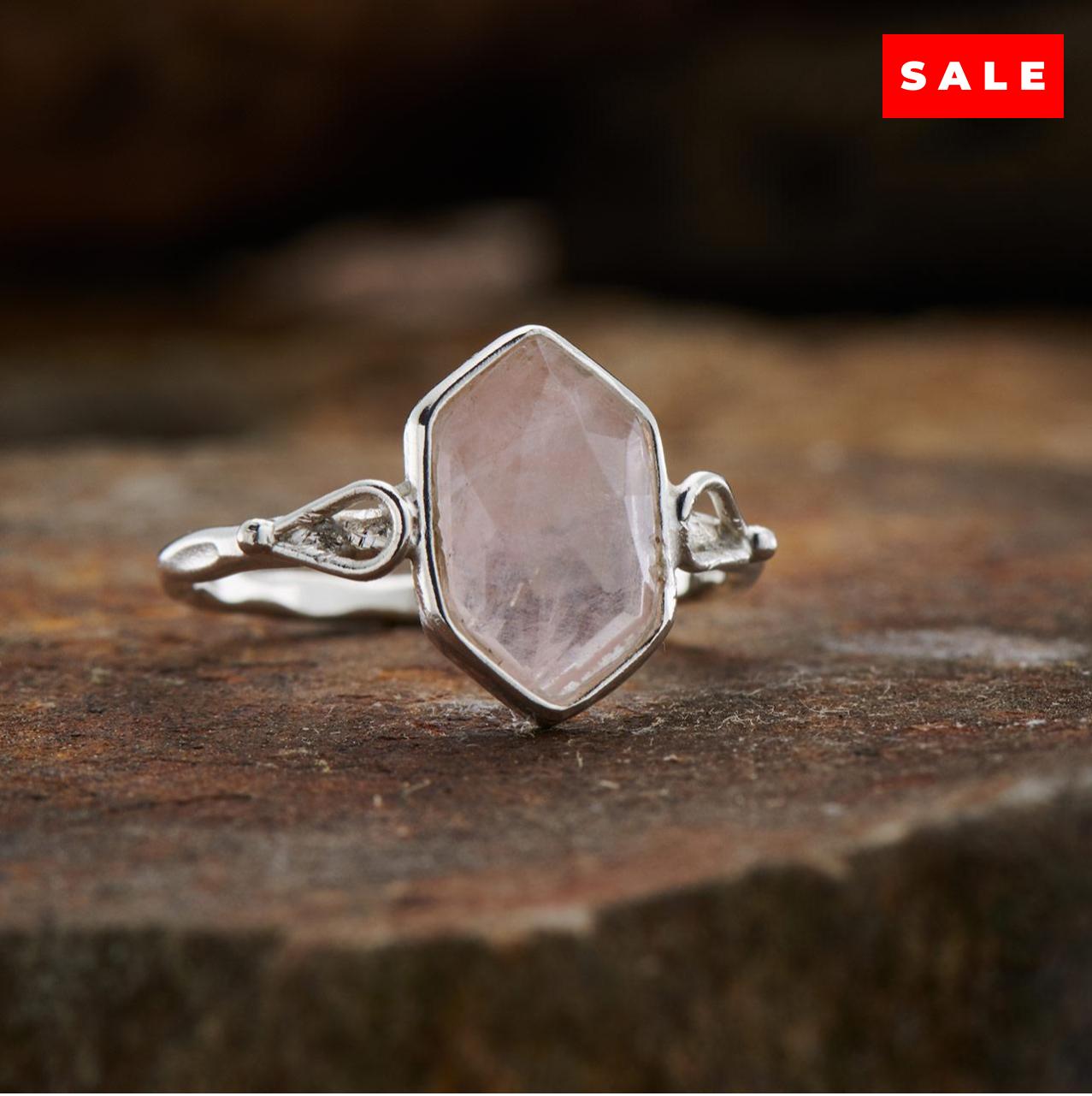 Rose Quartz Double Terminated Ring (30% OFF ONLINE ONLY)