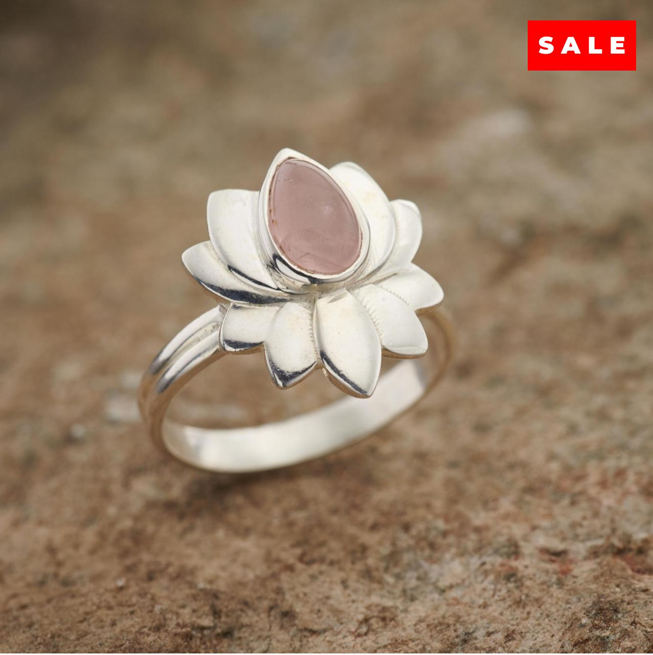 ROSE QUARTZ Ring LOTUS 2 (50% Off ONLINE ONLY)