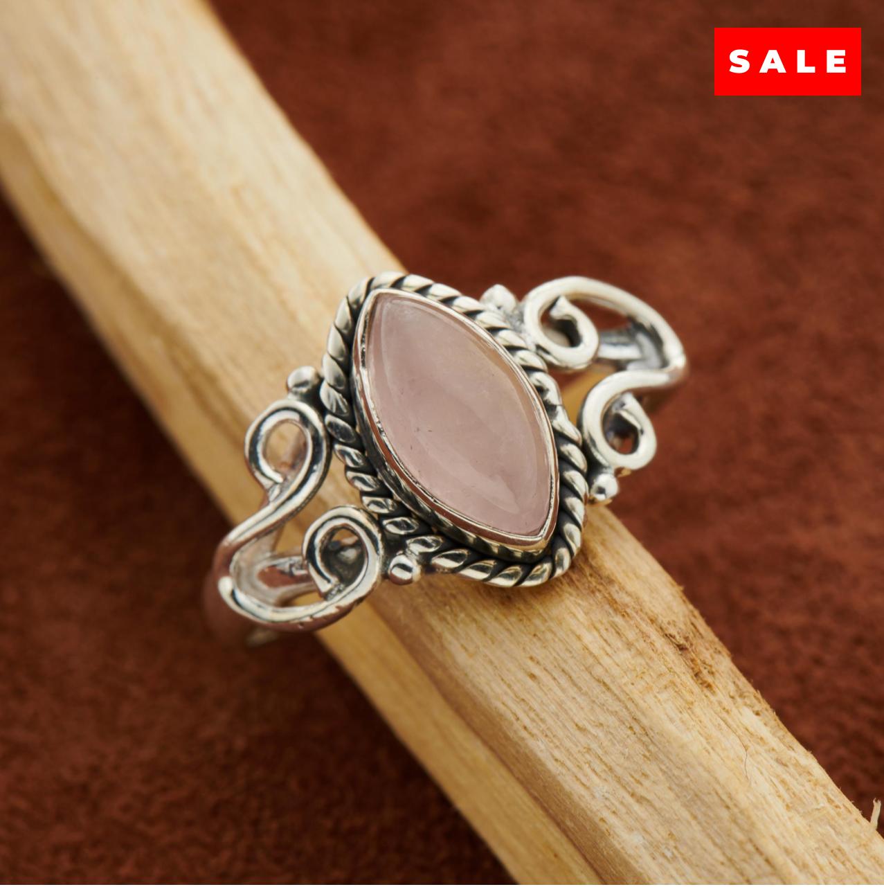 ROSE QUARTZ HORSESHOE RING (25% OFF Online Only)