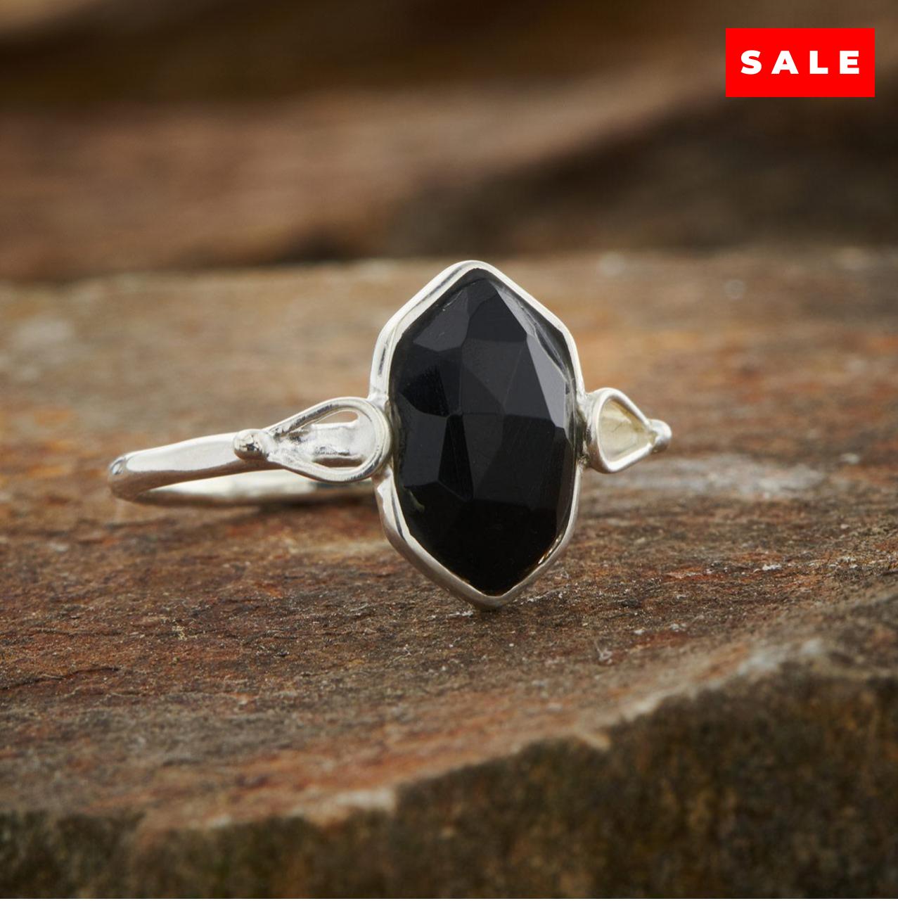 Black Onyx Double Terminated Ring (30% OFF ONLINE ONLY)