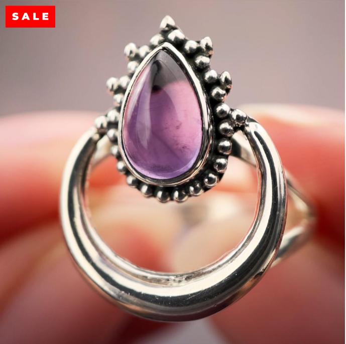 AMETHYST HALO RING (50% Off Online only)