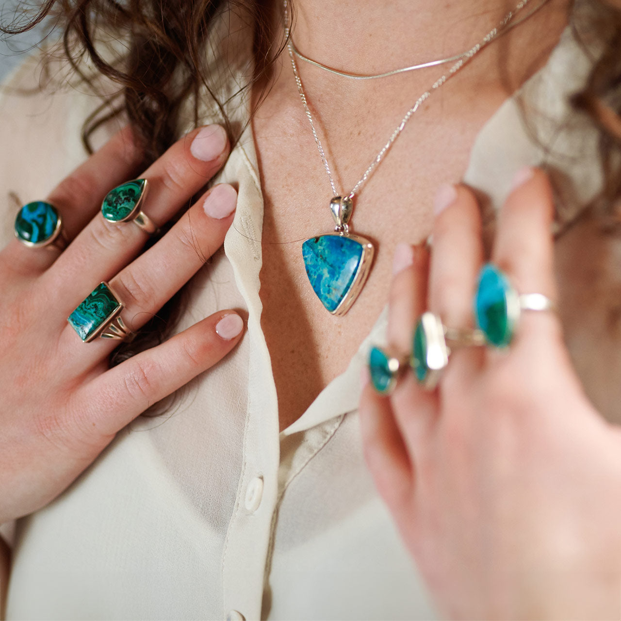 CHRYSOCOLLA STERLING SILVER PENDANT