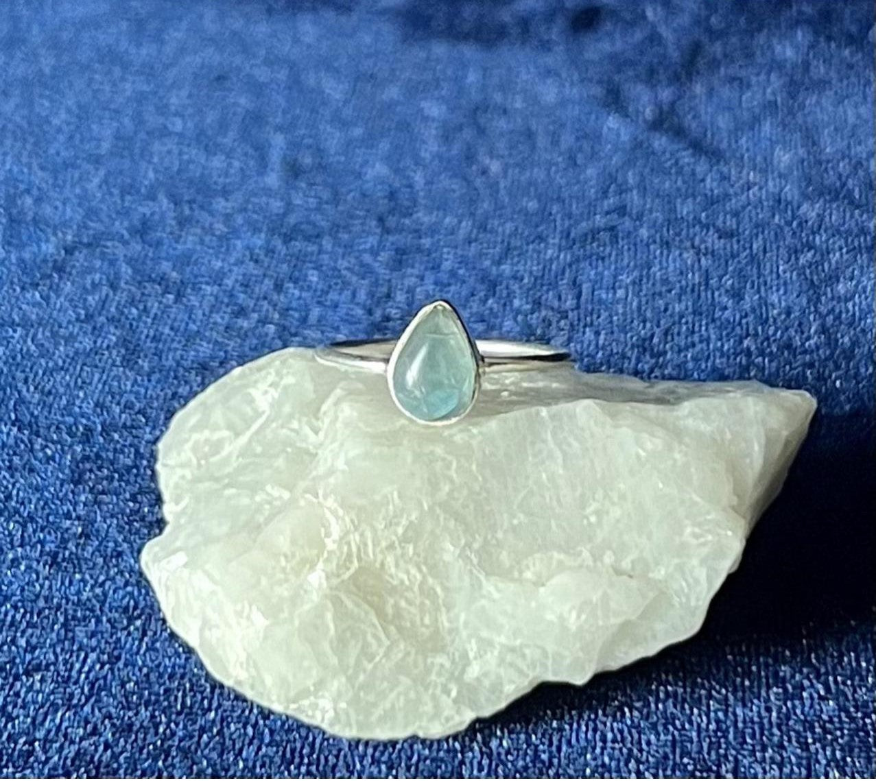 APATITE RING STERLING SILVER TEARDROP (30% OFF ONLINE ONLY)