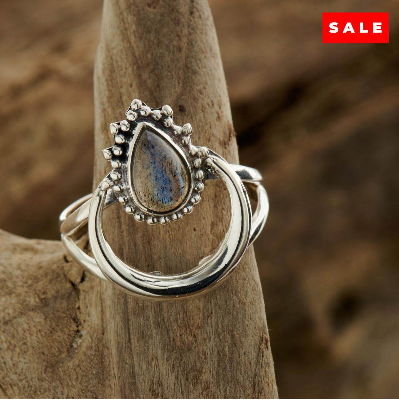 LABRADORITE HALO RING (50% Off Online only)