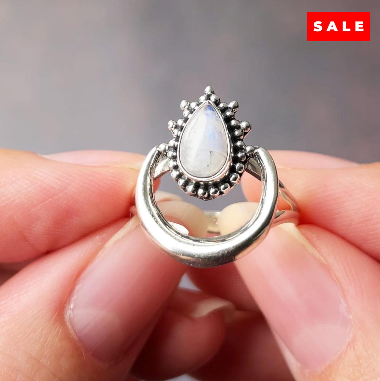 MOONSTONE HALO RING (50% Off Online only)