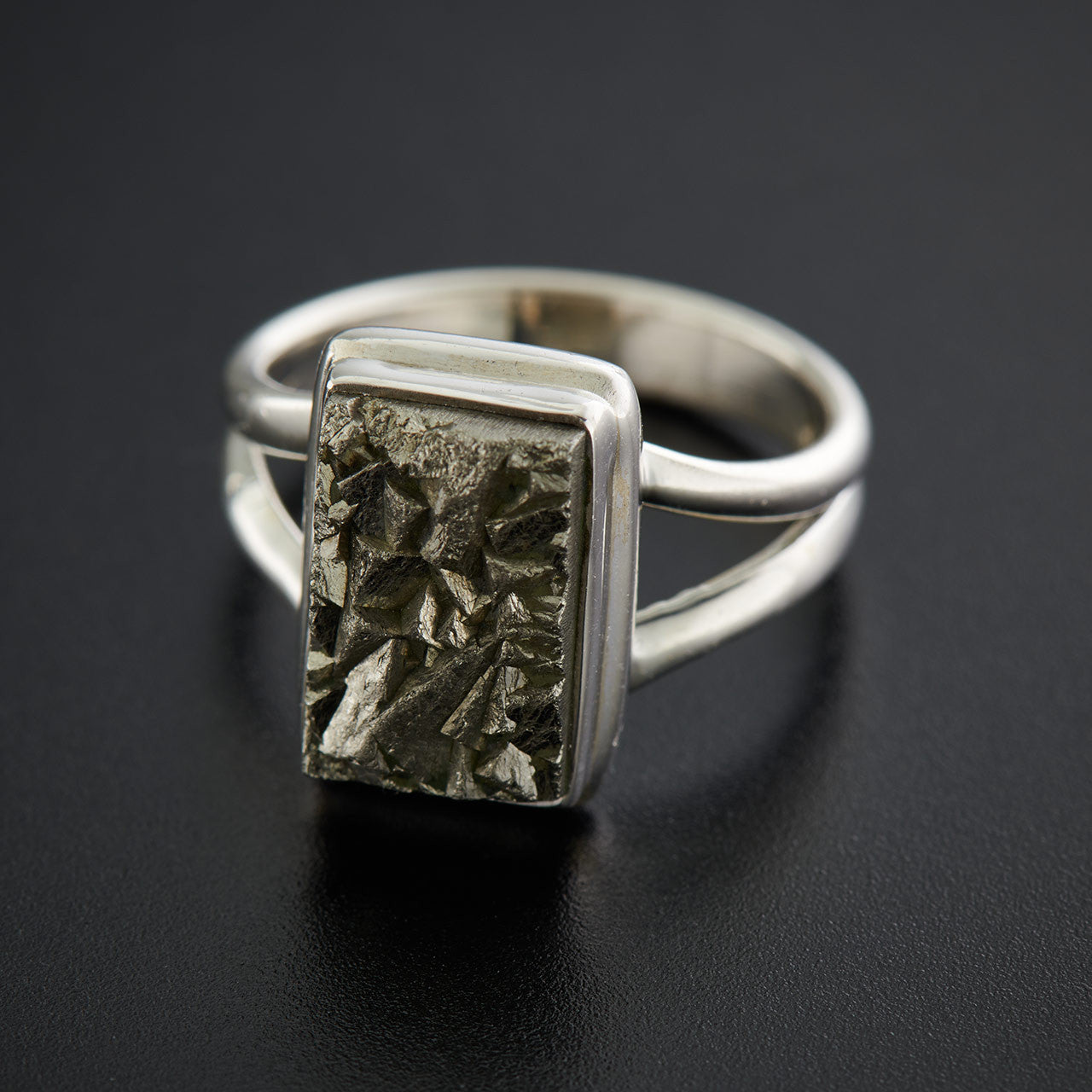 PYRITE DRUZY Sterling Silver Statement Ring