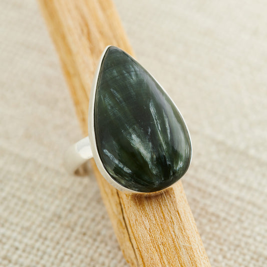 SERAPHINITE RING STERLING SILVER