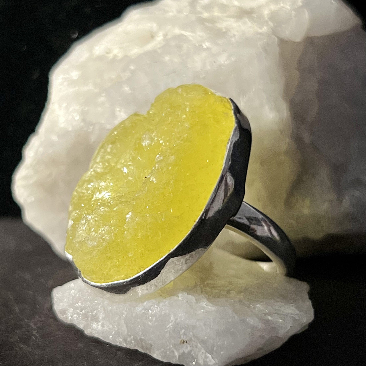 BRUCITE RING STERLING SILVER BIG