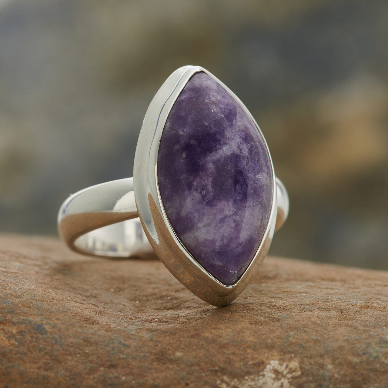 LEPIDOLITE RING STERLING SILVER