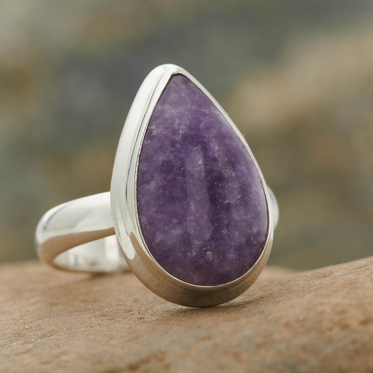 LEPIDOLITE RING STERLING SILVER