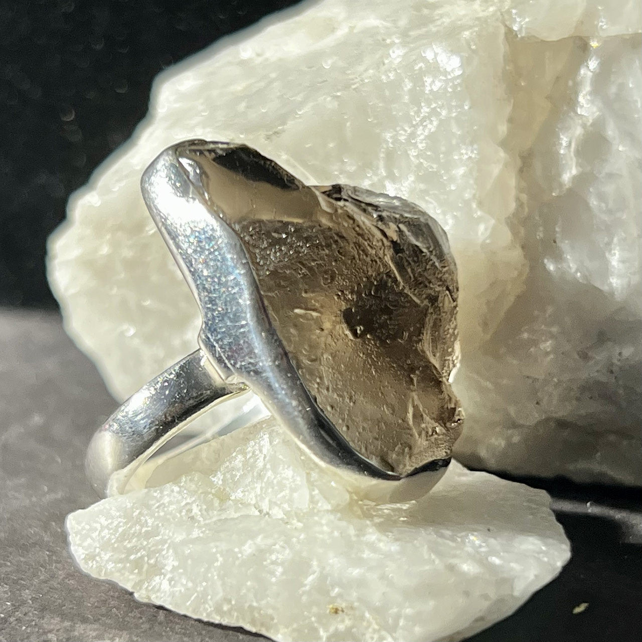 TEKTITE RING STERLING SILVER