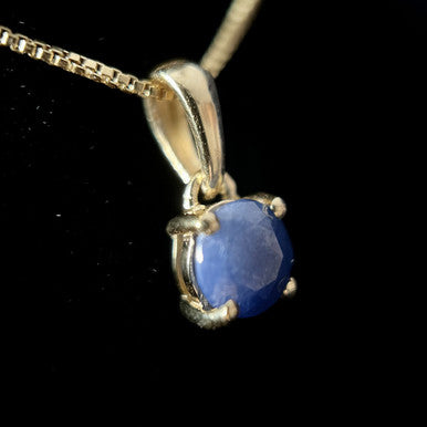 NATURAL BLUE SAPPHIRE VERMEIL YELLOW 18K CIRCLE 5X5 PENDANT