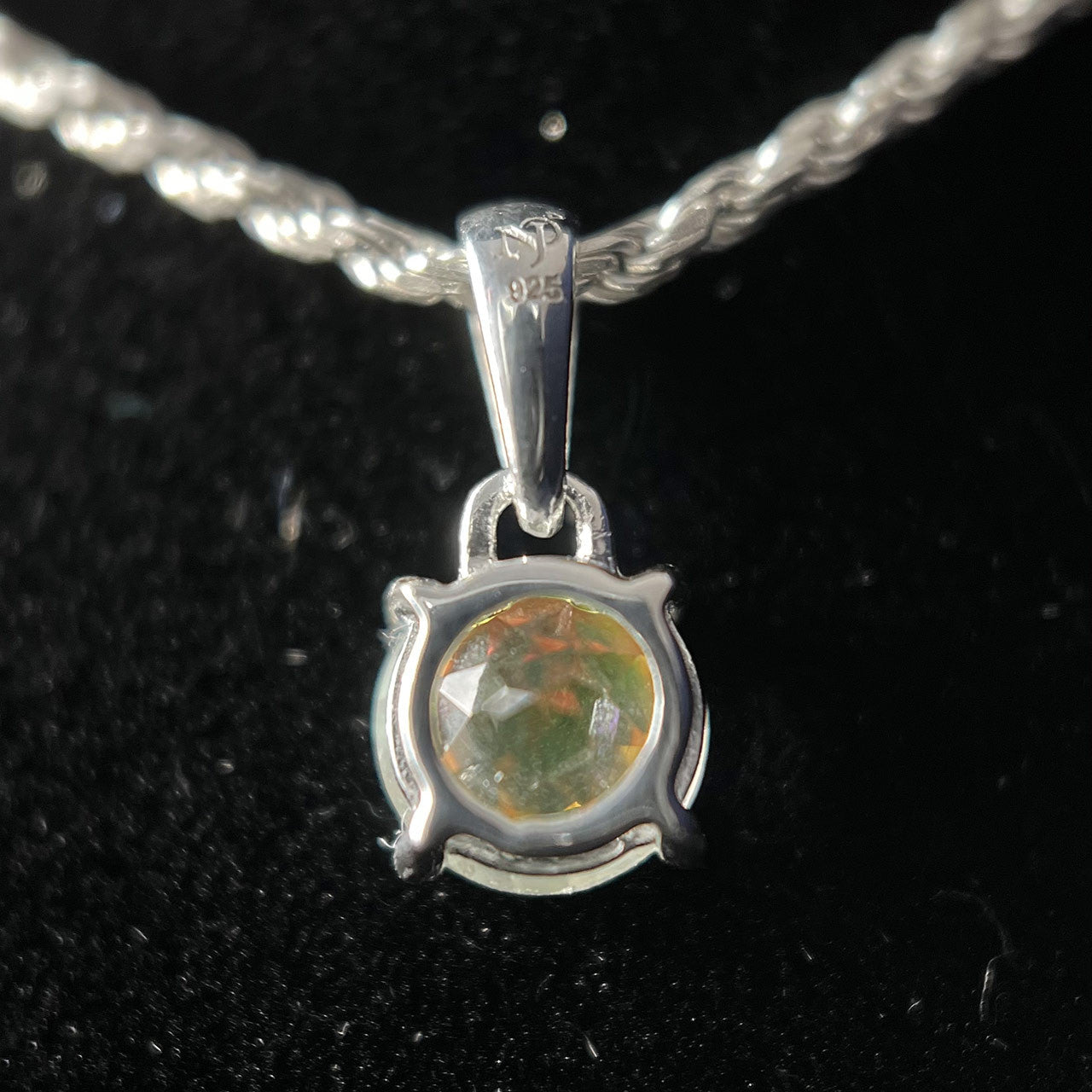 MERCURY MYSTIC TOPAZ STERLING SILVER CIRCLE 6X6 PENDANT