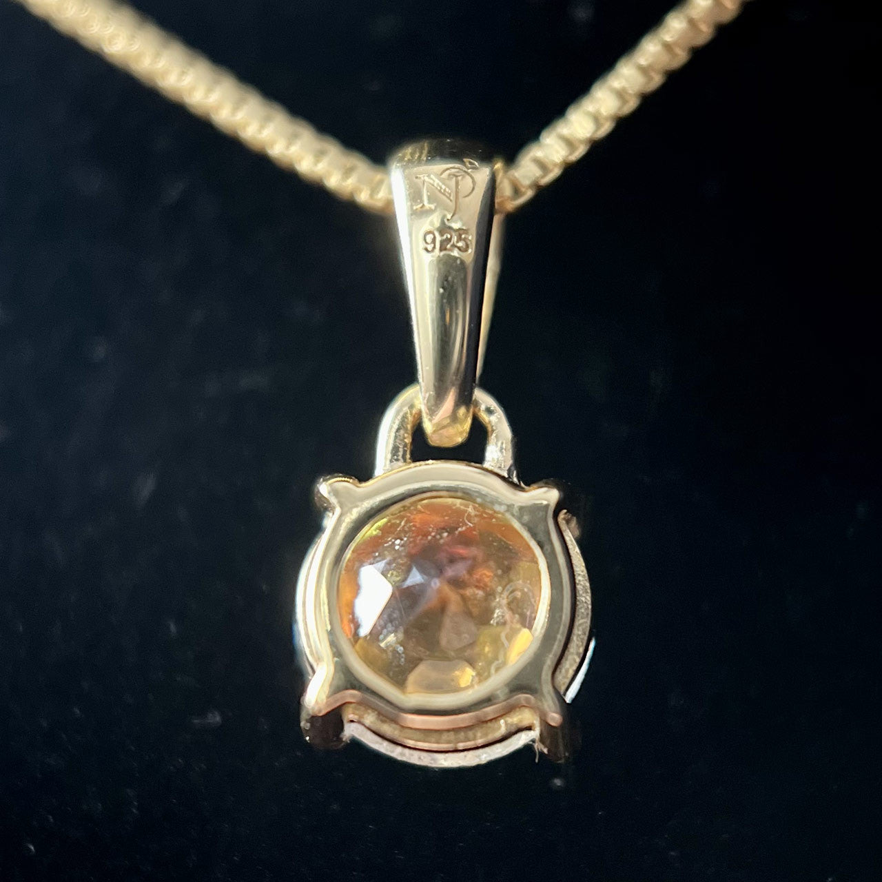 MERCURY MYSTIC TOPAZ VERMEIL YELLOW 18K CIRCLE 6X6 PENDANT