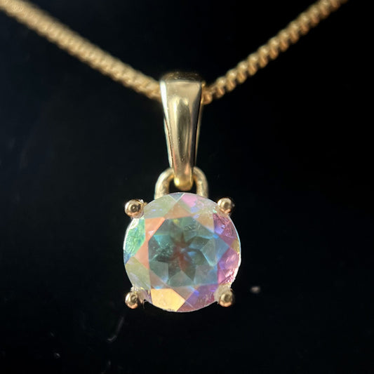 MERCURY MYSTIC TOPAZ VERMEIL YELLOW 18K CIRCLE 6X6 PENDANT