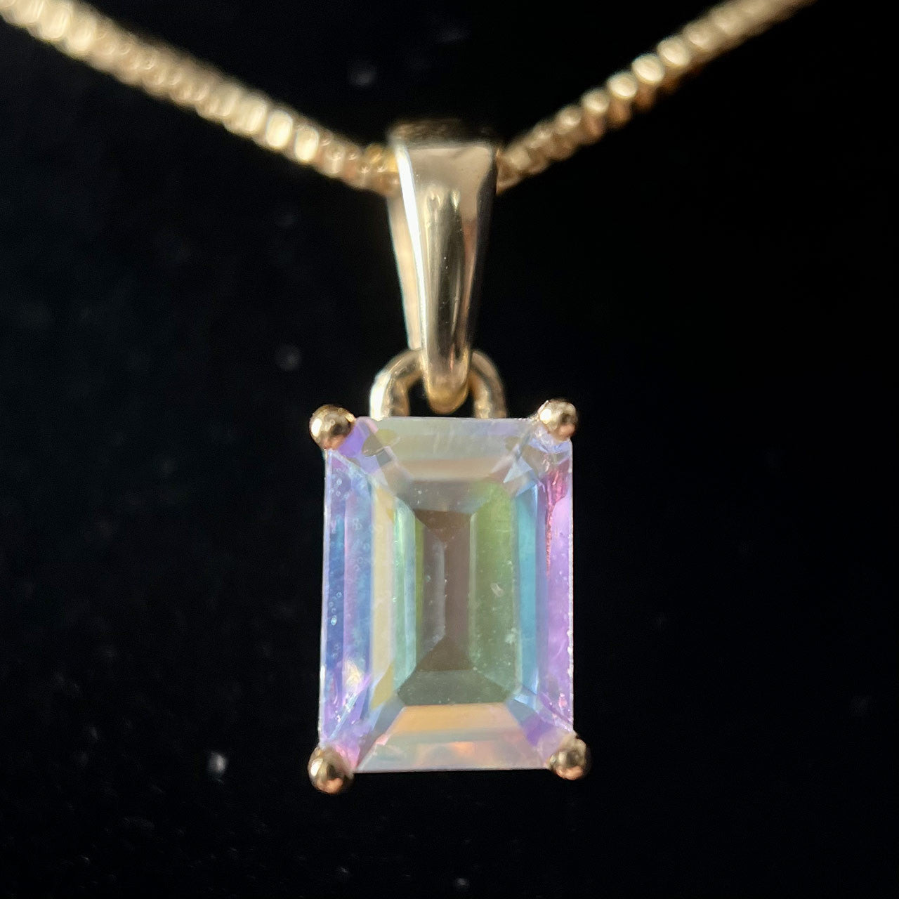 MERCURY MYSTIC TOPAZ VERMEIL YELLOW 18K REC 5X7 PENDANT