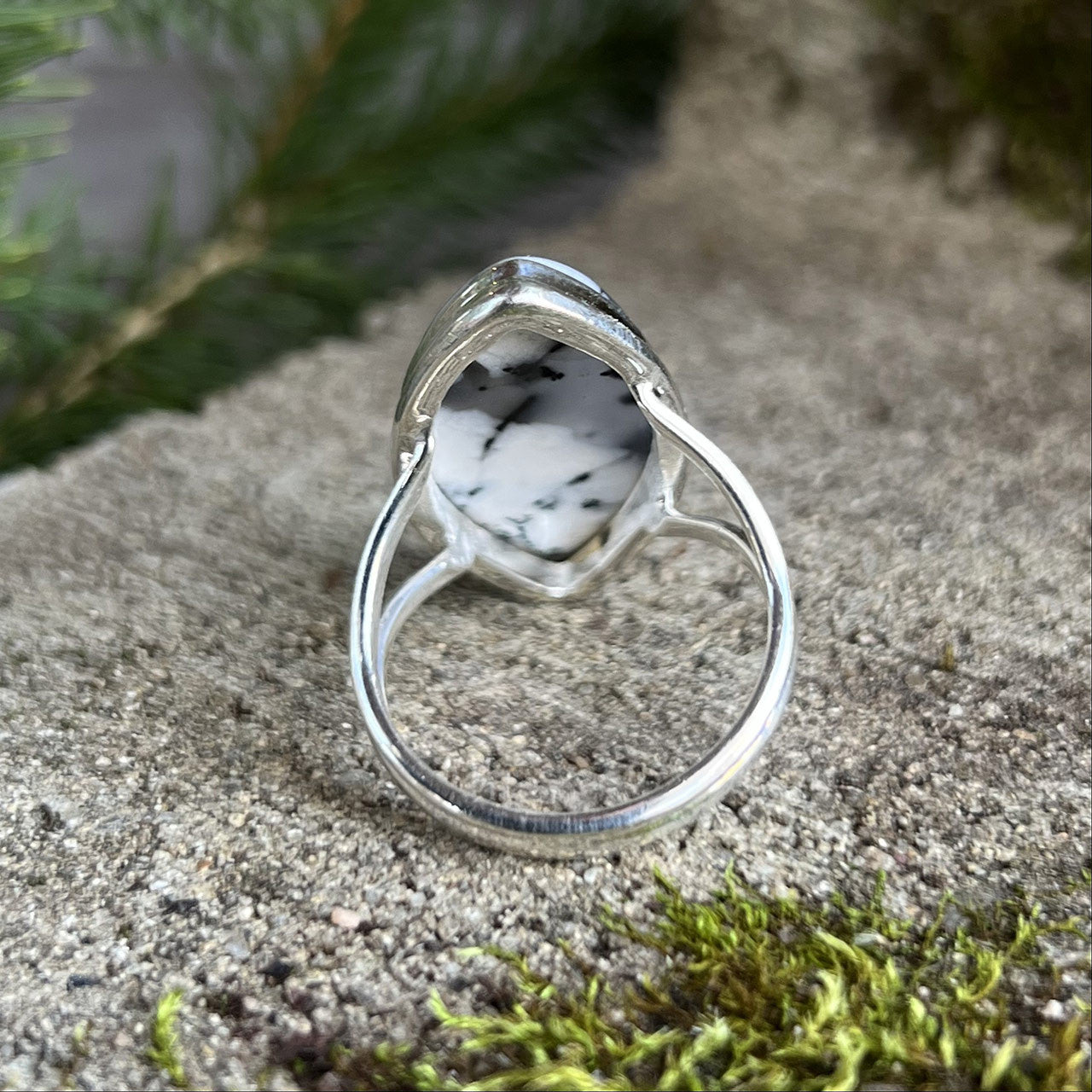 DENDRITE OPAL RING STERLING SILVER