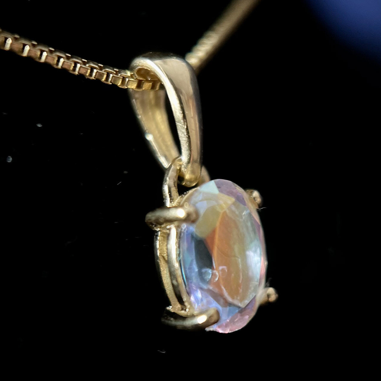 MERCURY MYSTIC TOPAZ VERMEIL YELLOW 18K OVAL 7X5 PENDANT