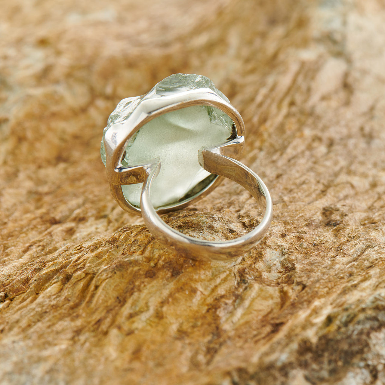 Green Amethyst Sterling Silver Statement Ring