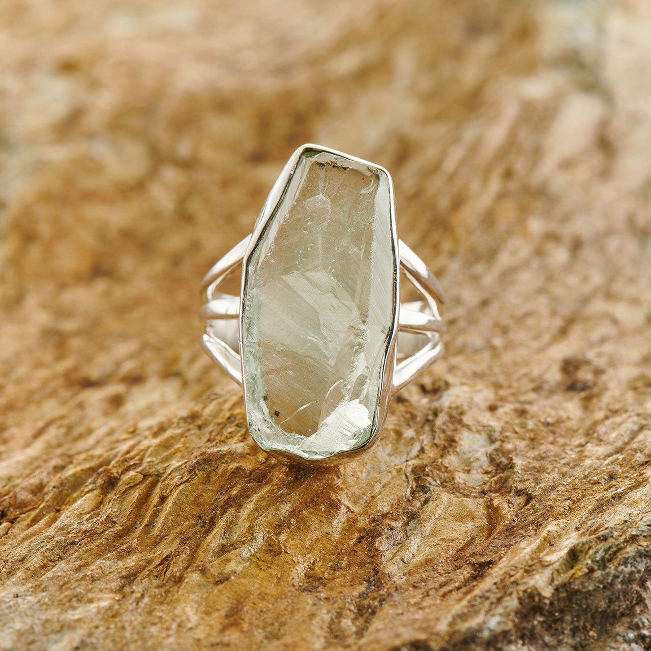 Green Amethyst Sterling Silver Statement Ring