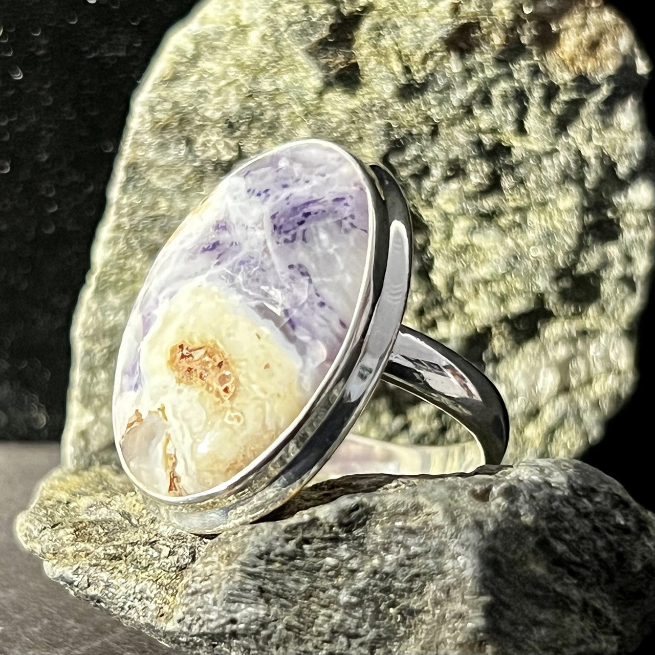 VIOLET FLAME OPAL RING STERLING SILVER