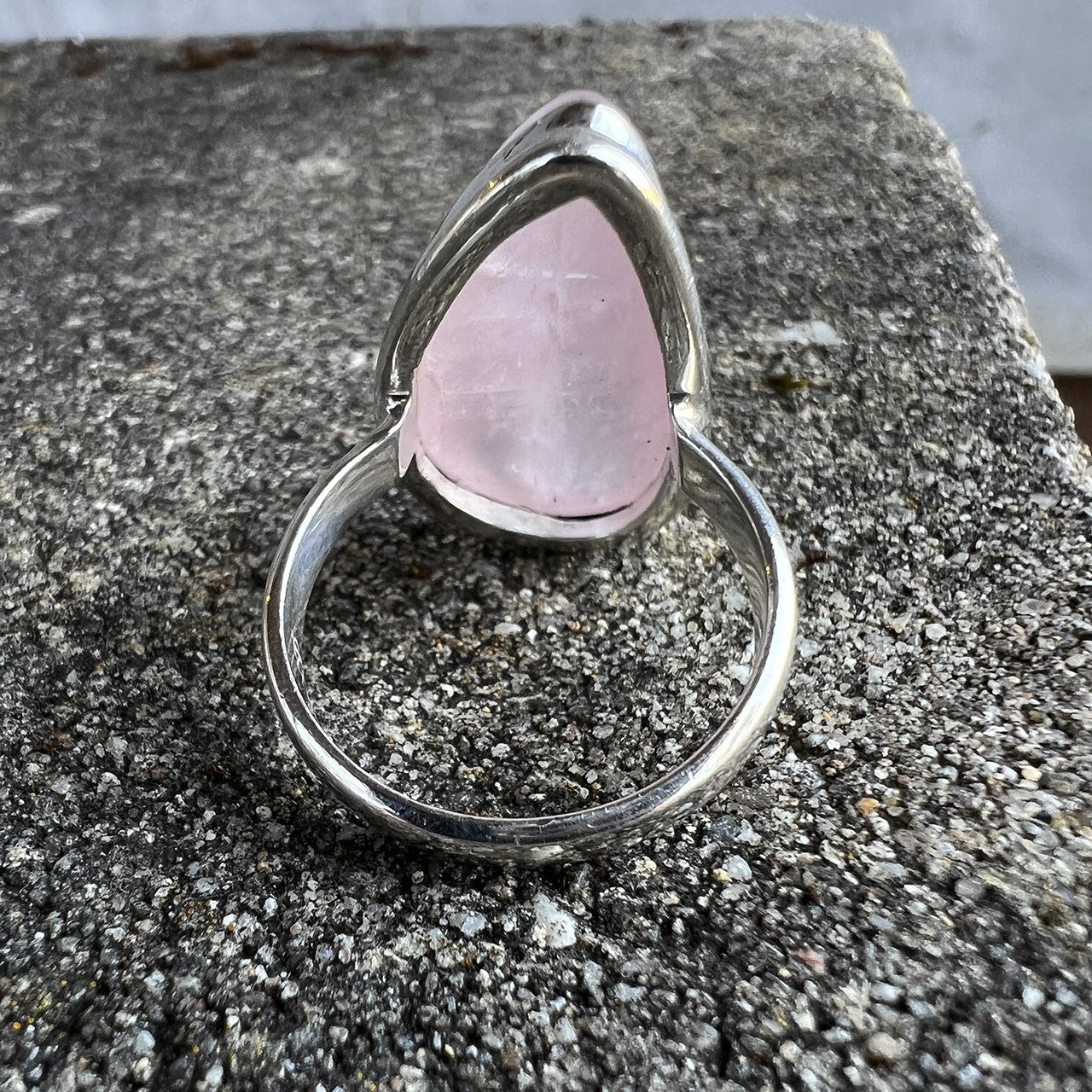 ROSE QUARTZ RING STERLING SILVER