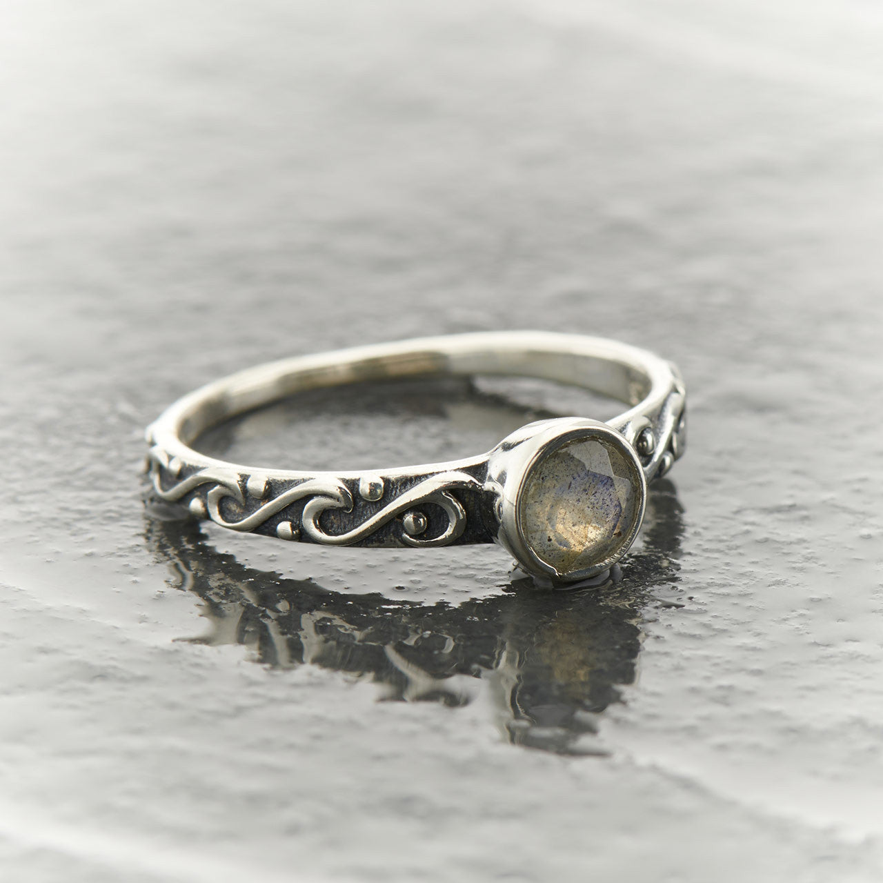 LABRADORITE STACKABLE CELTIC RING