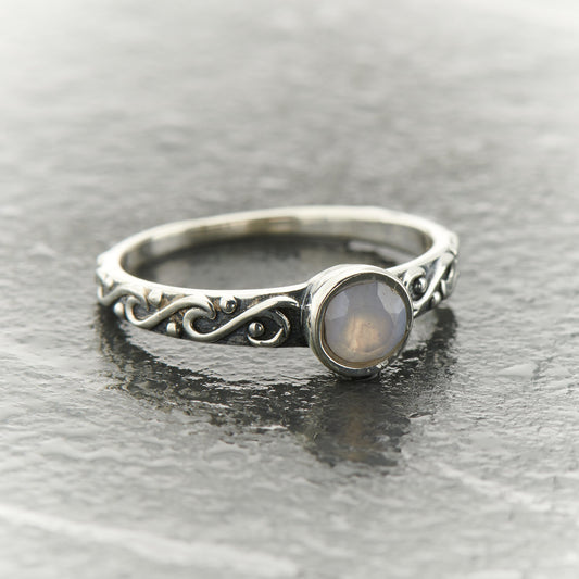 BLUE LACE AGATE STACKABLE CELTIC RING