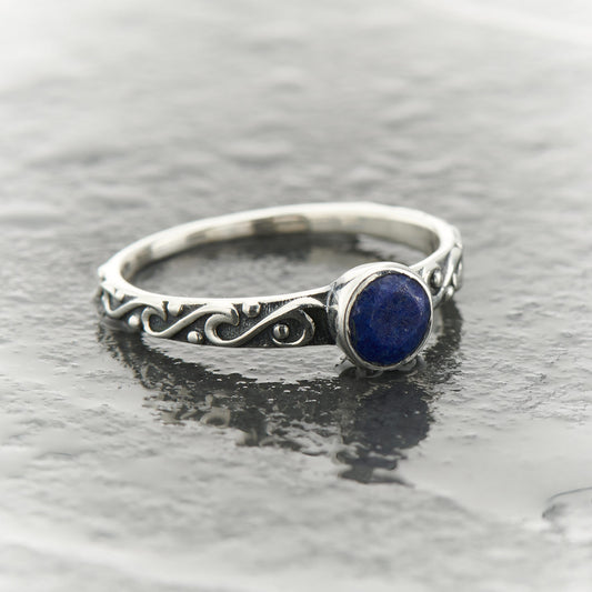 LAPIS STACKABLE CELTIC RING