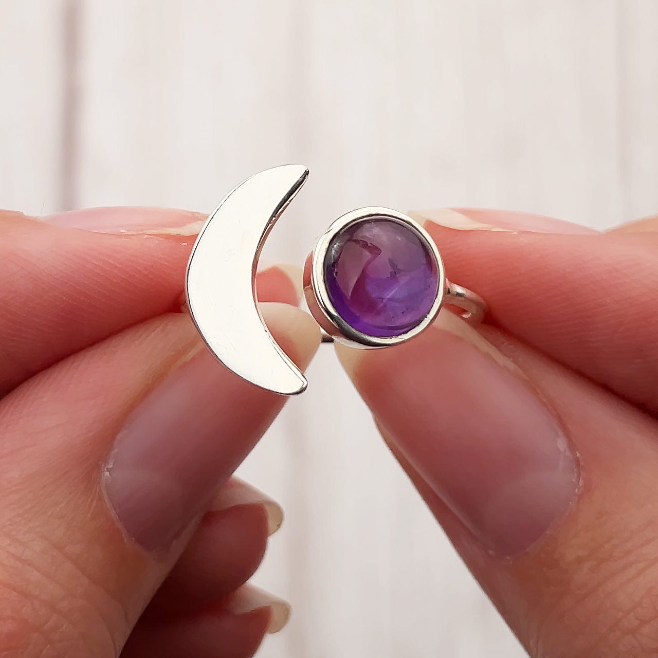 AMETHYST CRESCENT MOON RING (25% OFF ONLINE ONLY)