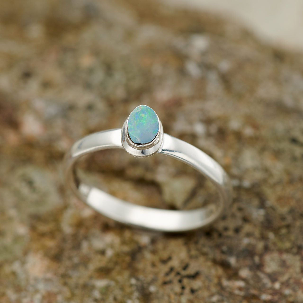 AUSTRALIAN OPAL RING STERLING SILVER